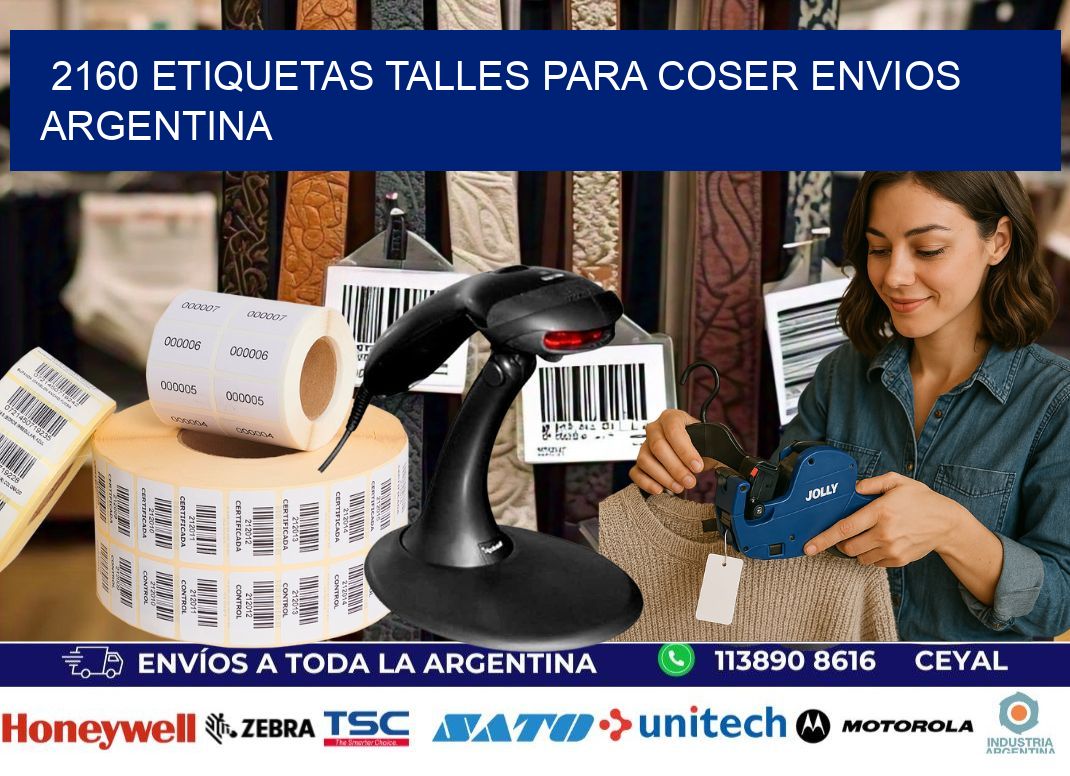 2160 ETIQUETAS TALLES PARA COSER ENVIOS ARGENTINA