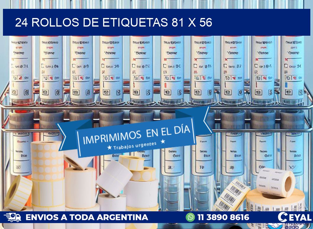 24 ROLLOS DE ETIQUETAS 81 x 56