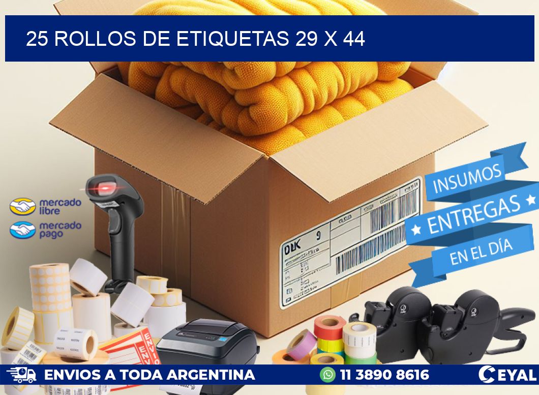 25 ROLLOS DE ETIQUETAS 29 x 44