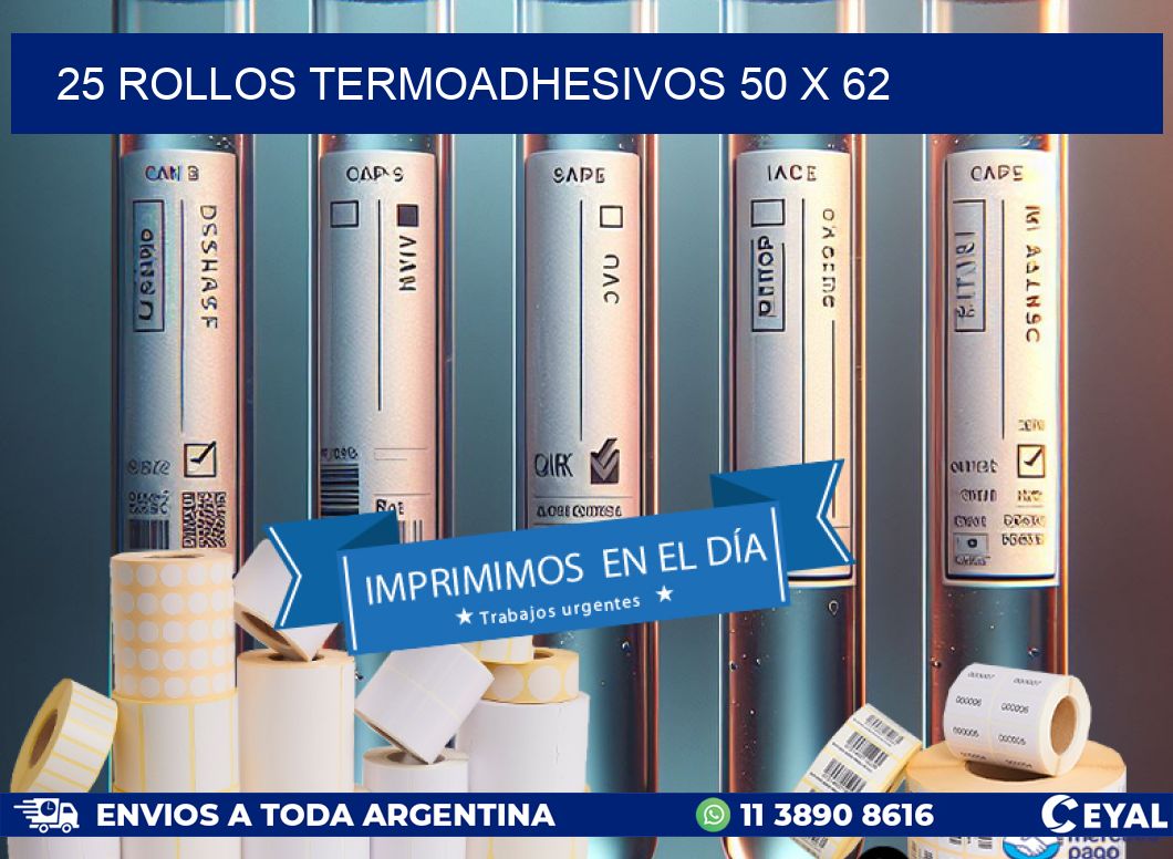 25 ROLLOS TERMOADHESIVOS 50 x 62
