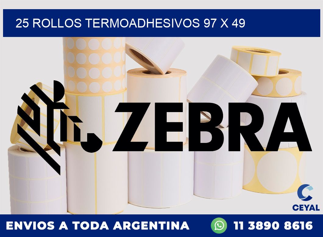 25 ROLLOS TERMOADHESIVOS 97 x 49