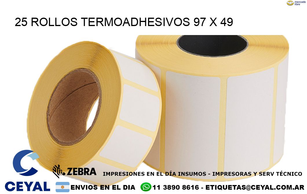 25 ROLLOS TERMOADHESIVOS 97 x 49