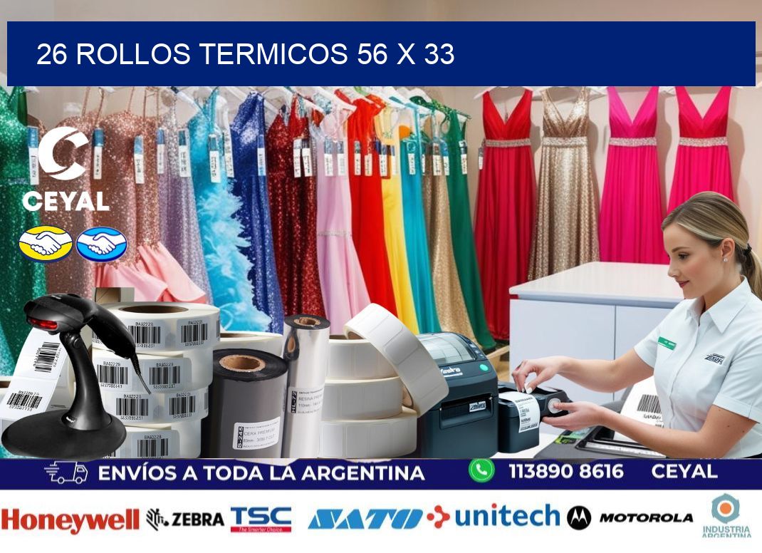 26 ROLLOS TERMICOS 56 x 33