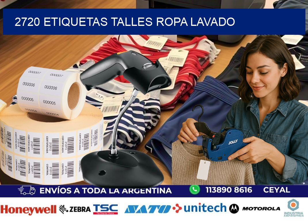 2720 ETIQUETAS TALLES ROPA LAVADO