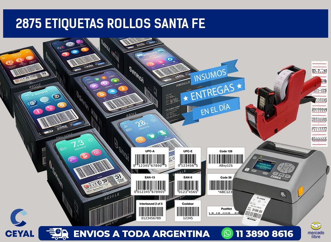 2875 etiquetas rollos SANTA FE