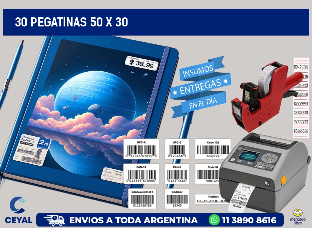 30 PEGATINAS 50 x 30