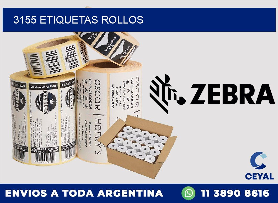 3155 etiquetas rollos