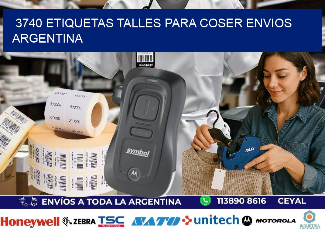 3740 ETIQUETAS TALLES PARA COSER ENVIOS ARGENTINA