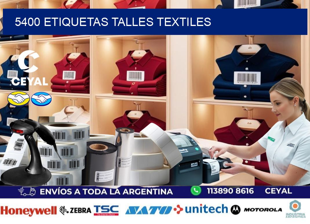 5400 ETIQUETAS TALLES TEXTILES