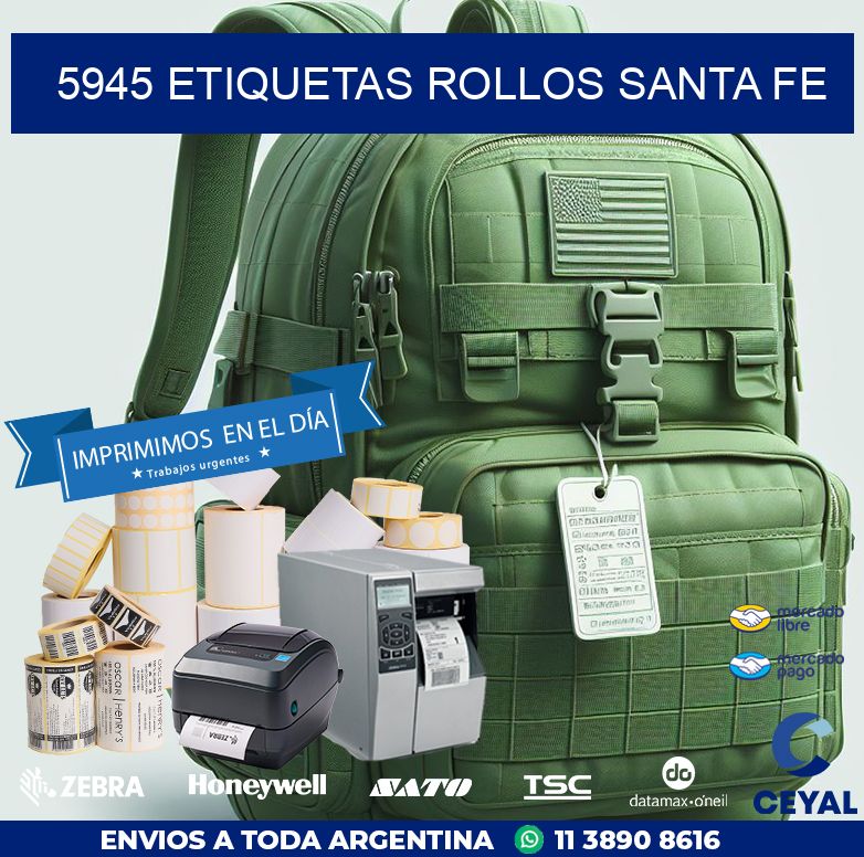 5945 etiquetas rollos SANTA FE