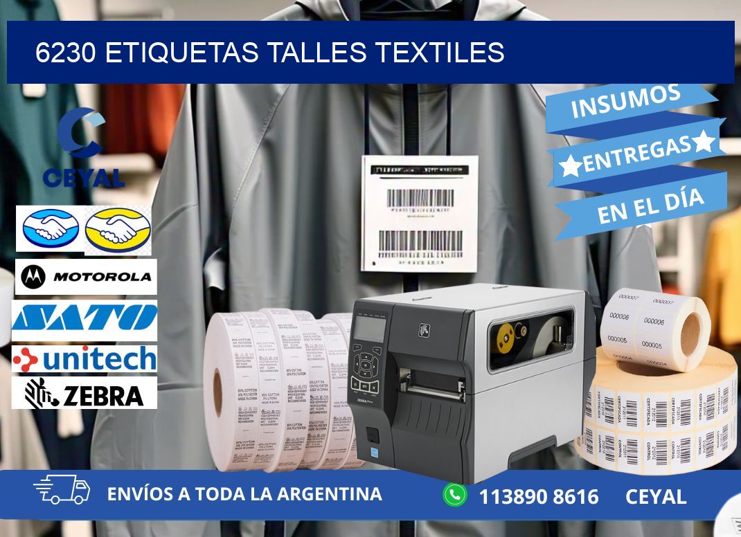 6230 ETIQUETAS TALLES TEXTILES
