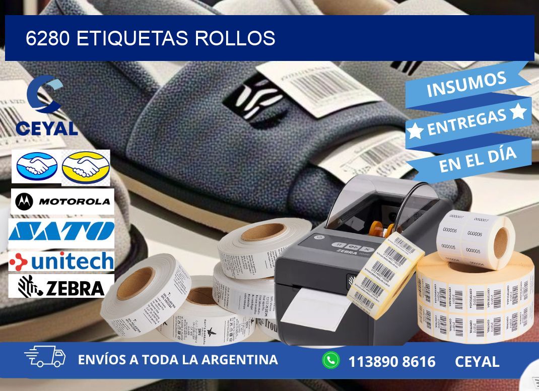 6280 etiquetas rollos