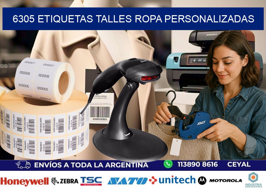 6305 ETIQUETAS TALLES ROPA PERSONALIZADAS