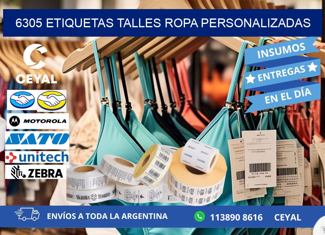 6305 ETIQUETAS TALLES ROPA PERSONALIZADAS