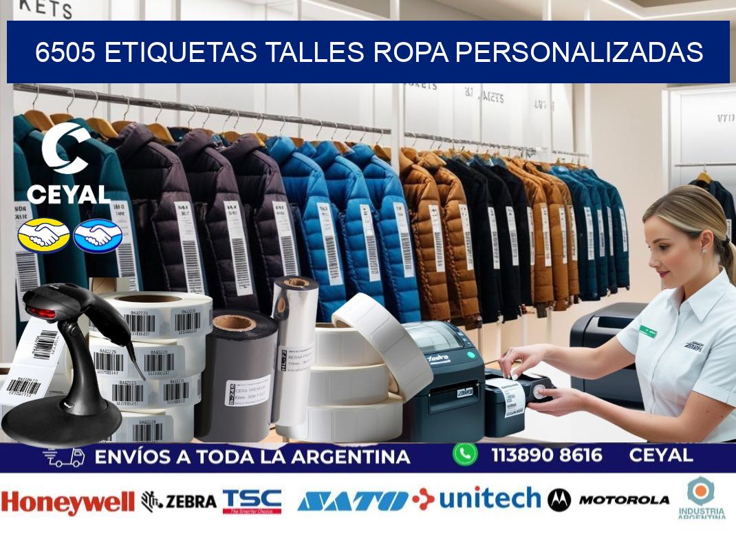 6505 ETIQUETAS TALLES ROPA PERSONALIZADAS