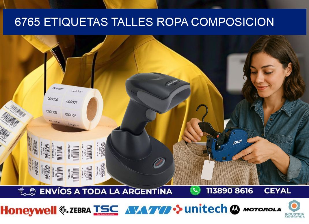 6765 ETIQUETAS TALLES ROPA COMPOSICION
