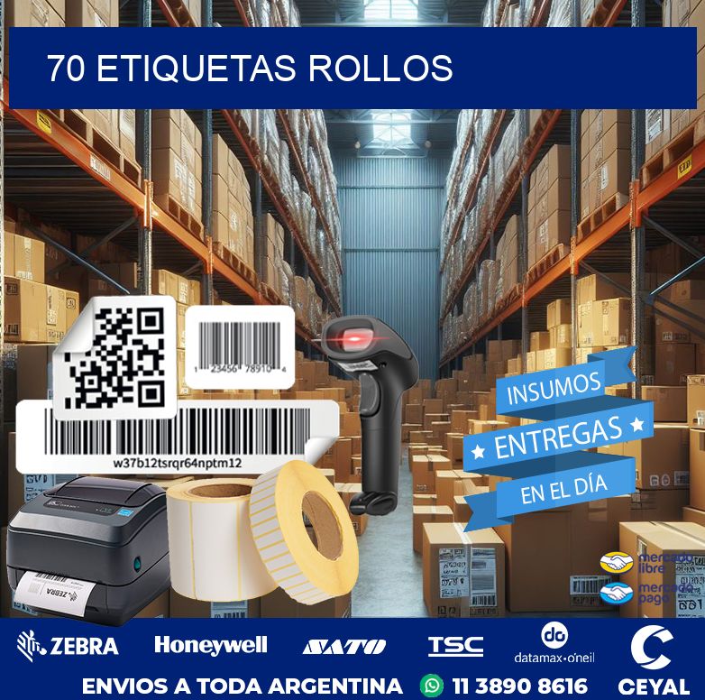70 etiquetas rollos