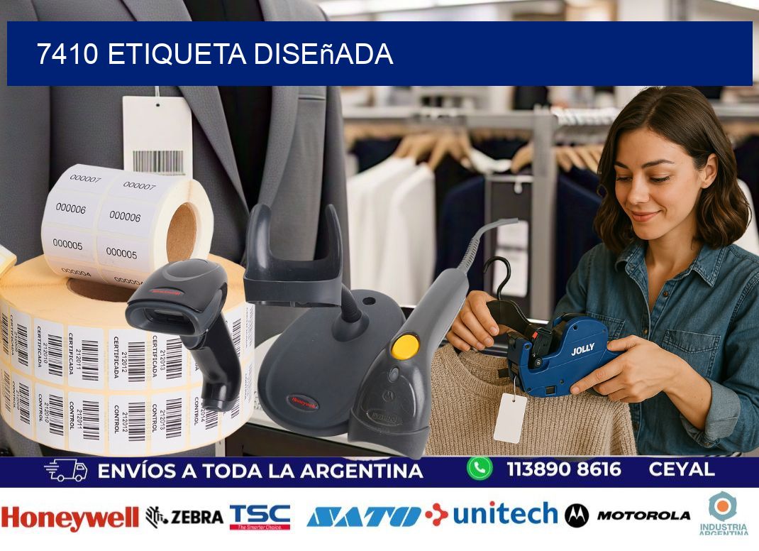 7410 etiqueta diseñada