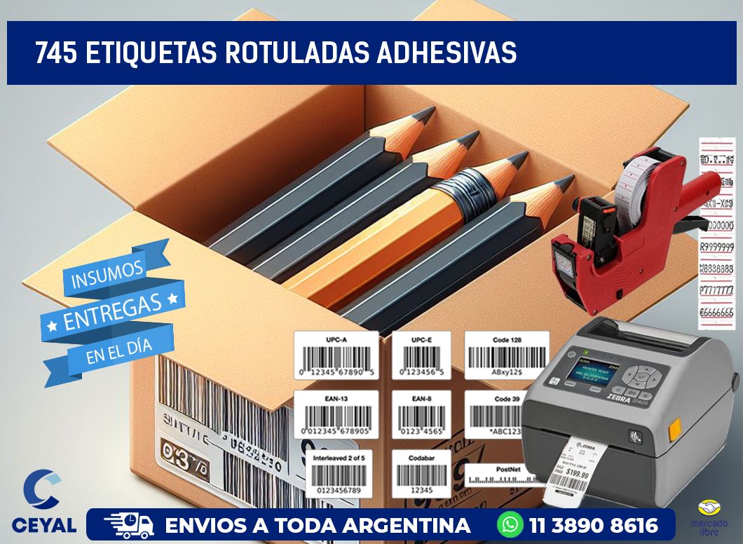 745 etiquetas rotuladas adhesivas