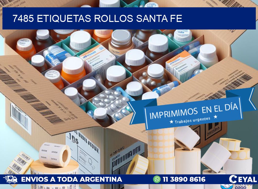 7485 etiquetas rollos SANTA FE