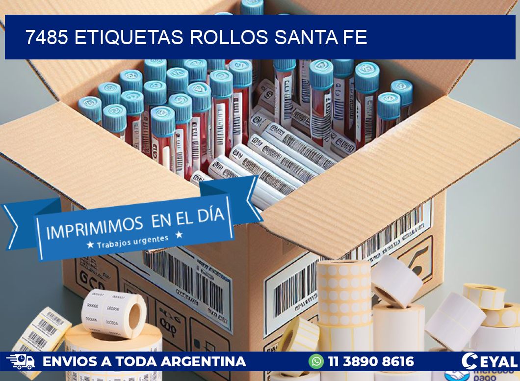 7485 etiquetas rollos SANTA FE
