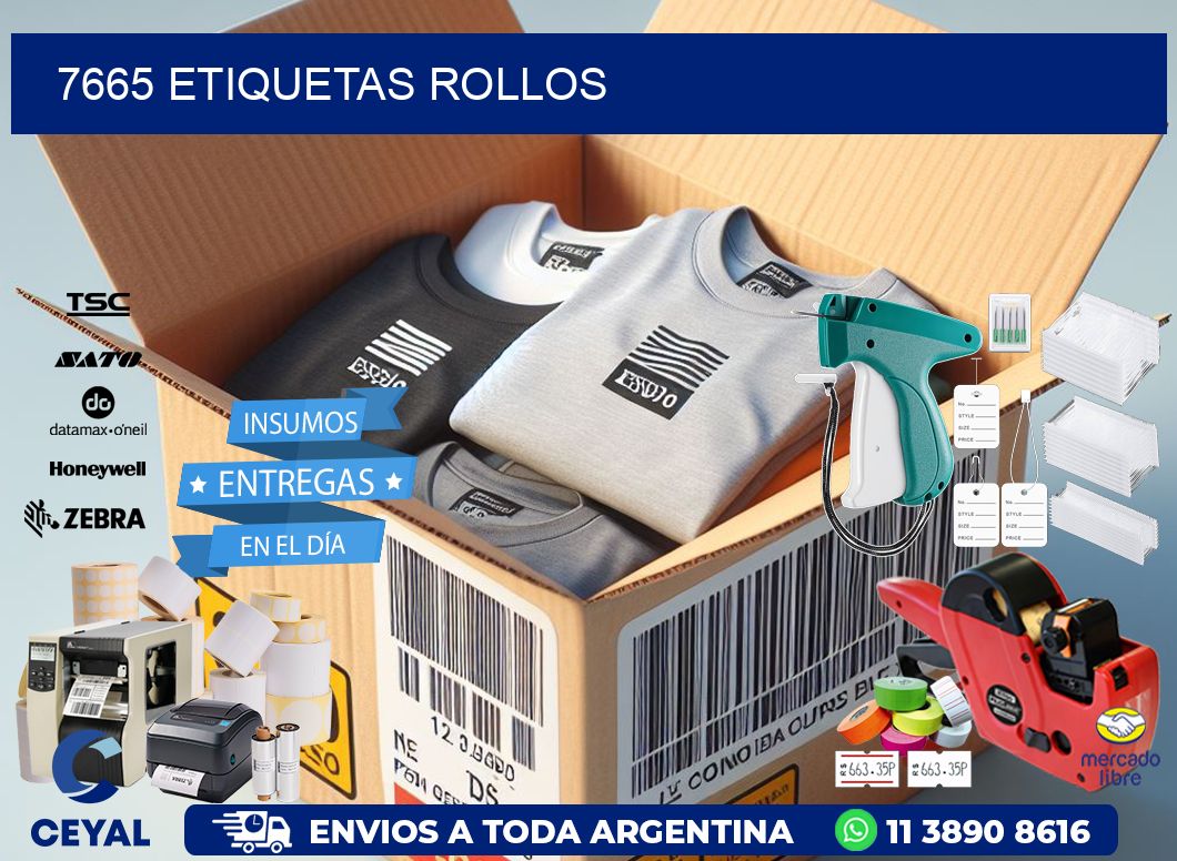 7665 etiquetas rollos