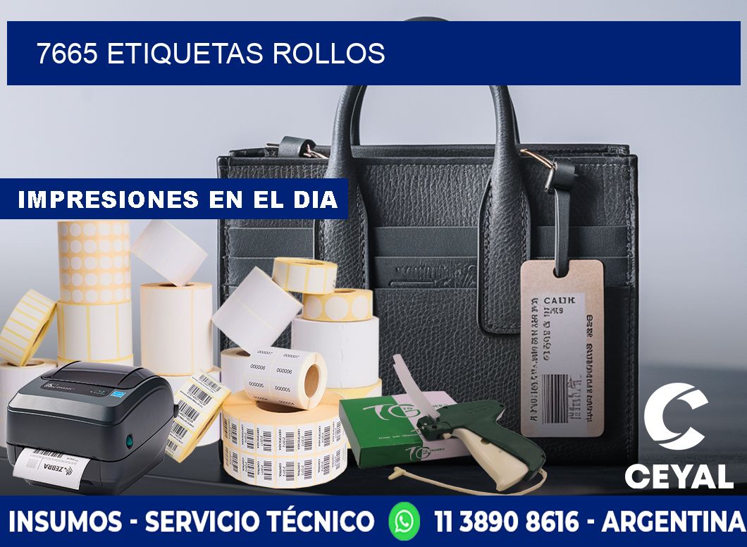 7665 etiquetas rollos