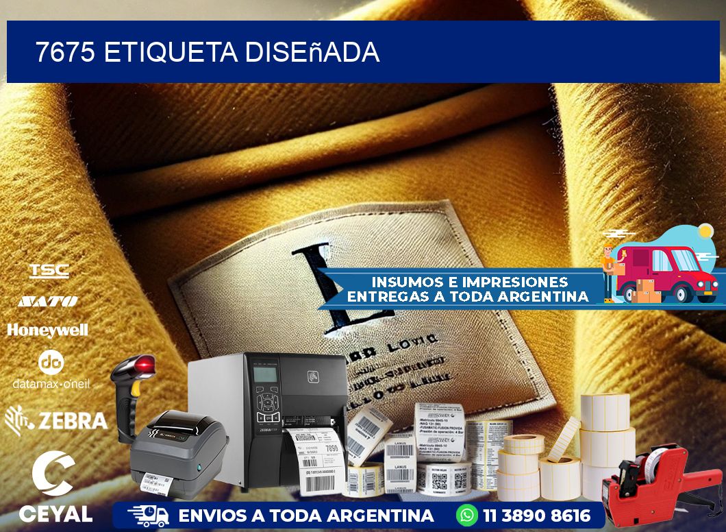 7675 etiqueta diseñada