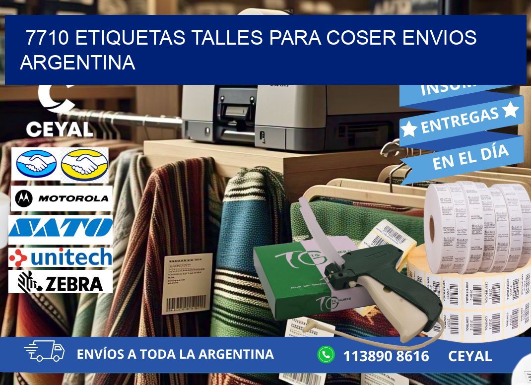 7710 ETIQUETAS TALLES PARA COSER ENVIOS ARGENTINA