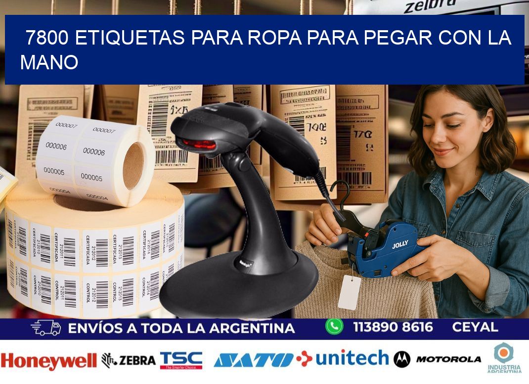 7800 Etiquetas para ropa para pegar con la mano