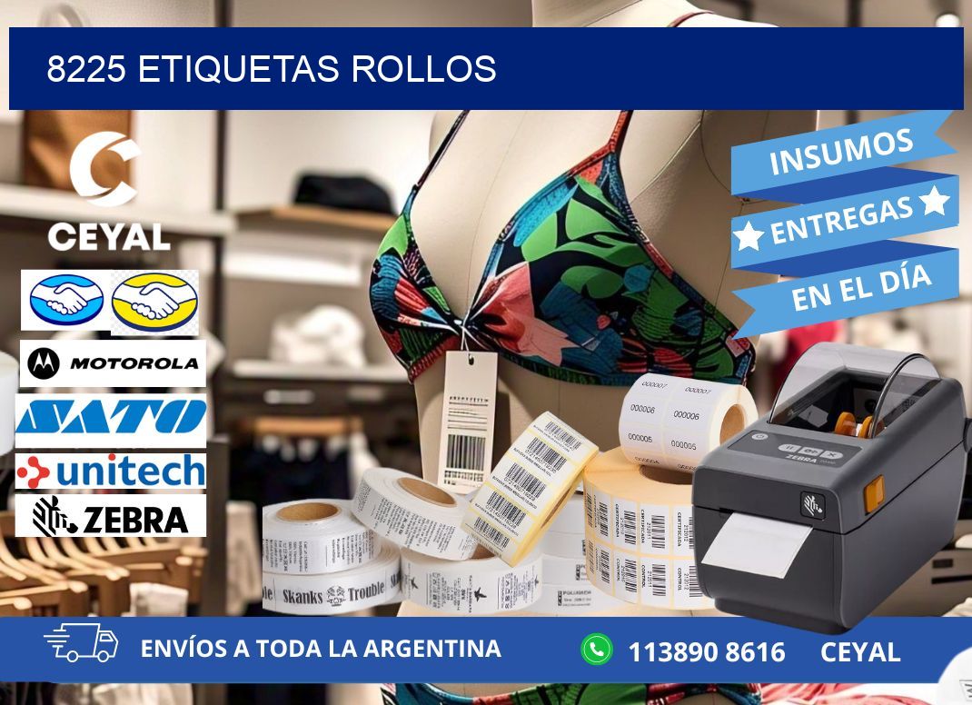 8225 etiquetas rollos