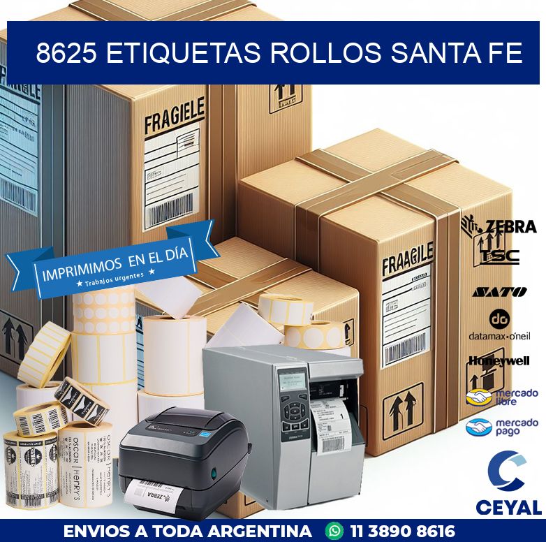 8625 etiquetas rollos SANTA FE