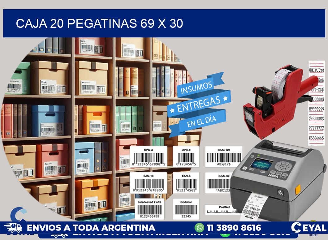CAJA 20 PEGATINAS 69 x 30