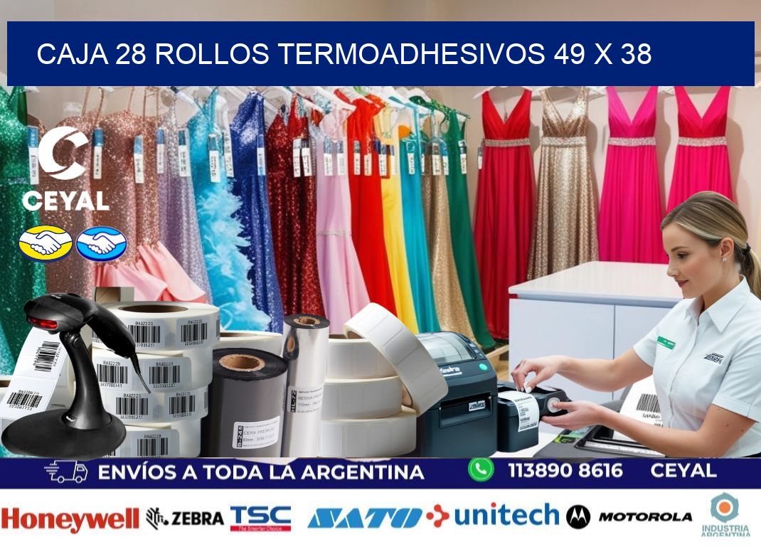 CAJA 28 ROLLOS TERMOADHESIVOS 49 x 38