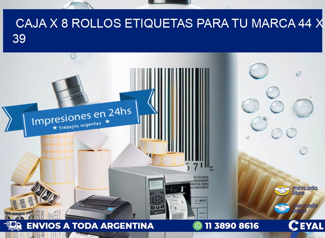 Caja X 8 Rollos Etiquetas para tu marca 44 x 39