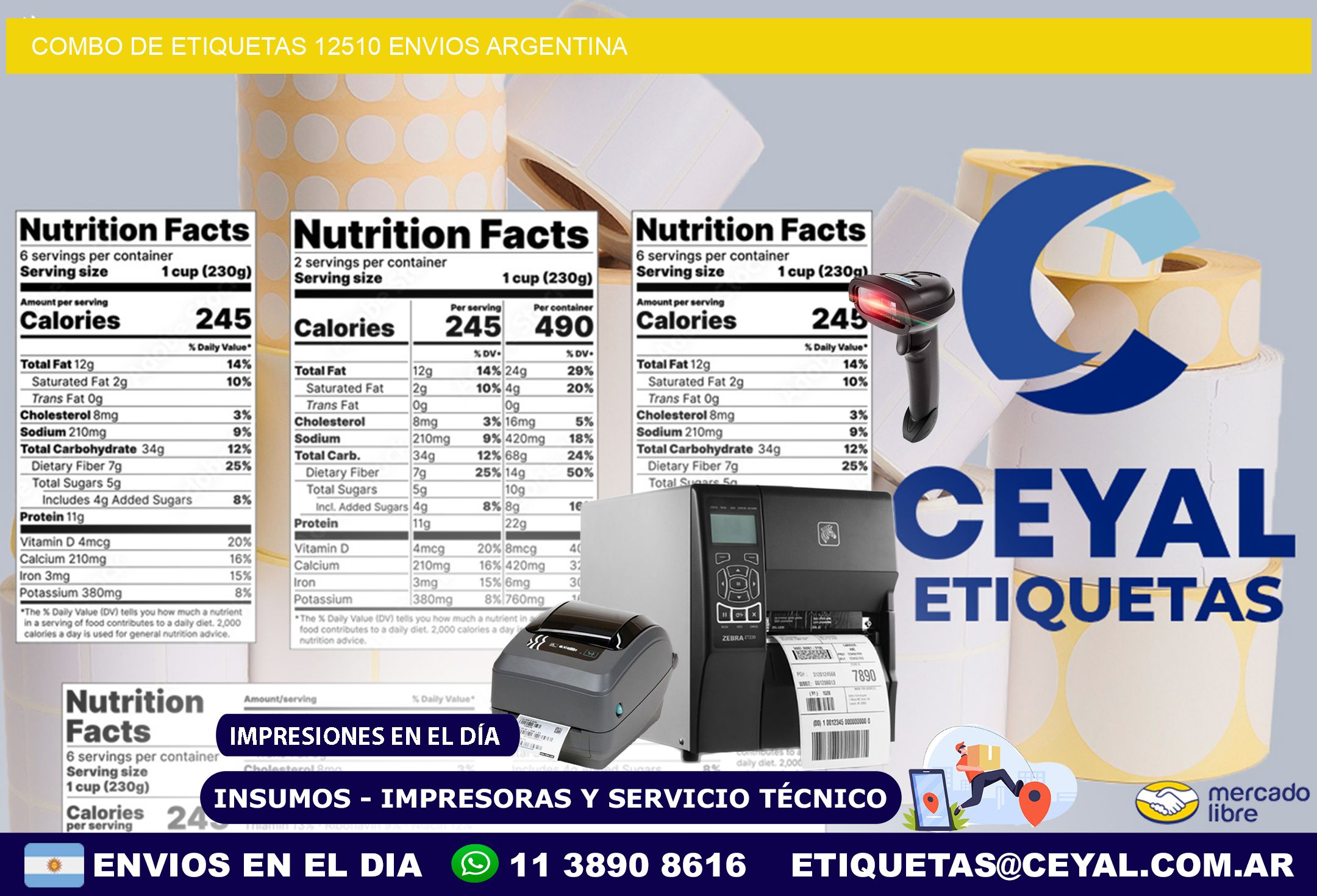 Combo de etiquetas 12510 ENVIOS ARGENTINA