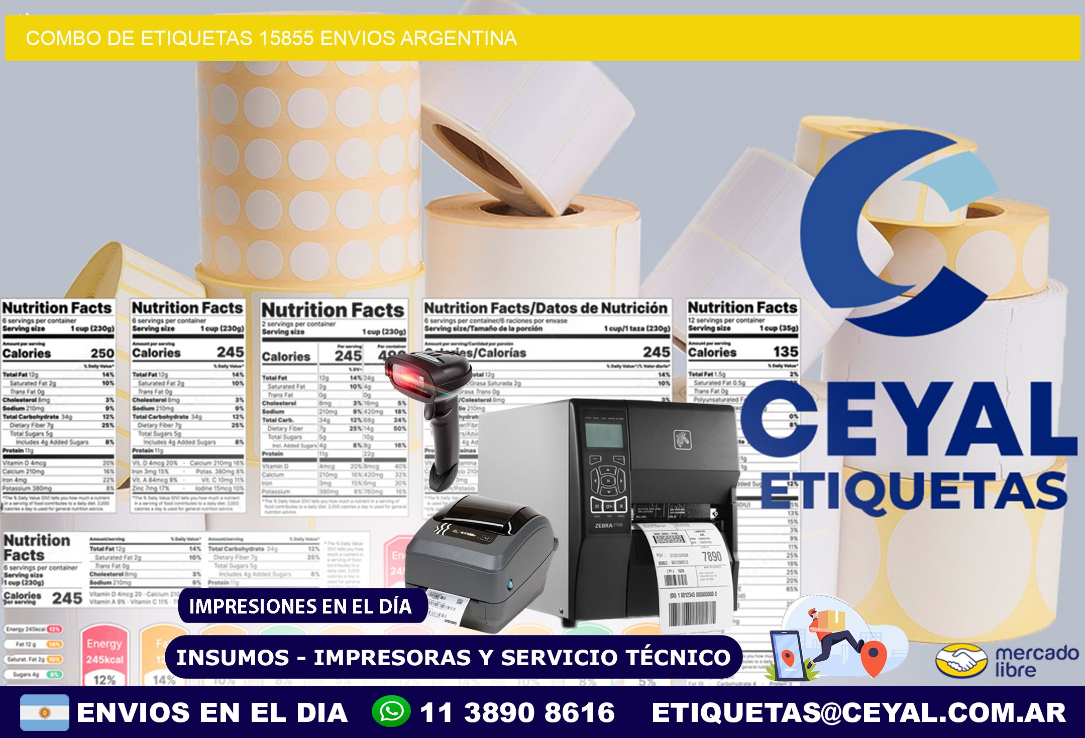 Combo de etiquetas 15855 ENVIOS ARGENTINA