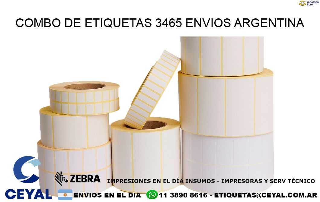 Combo de etiquetas 3465 ENVIOS ARGENTINA
