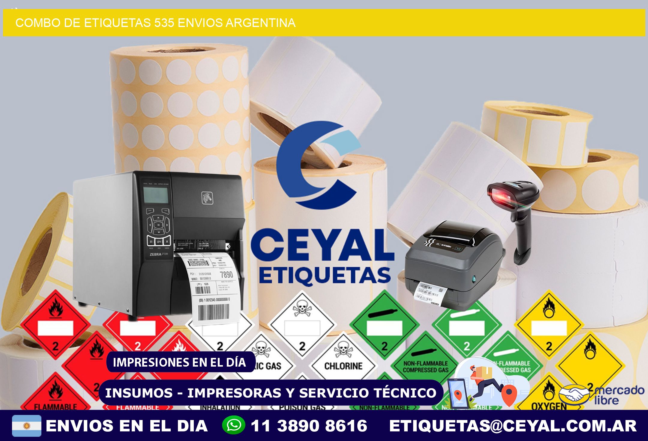 Combo de etiquetas 535 ENVIOS ARGENTINA