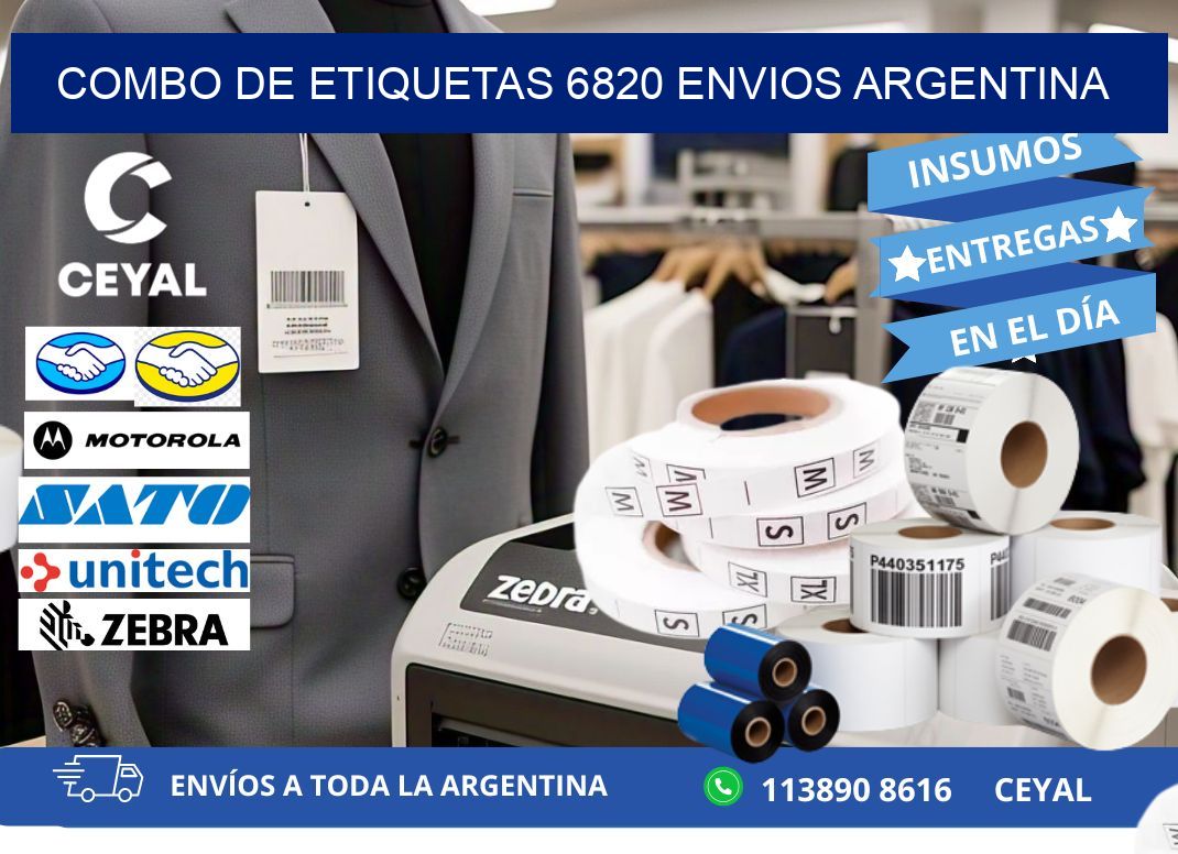 Combo de etiquetas 6820 ENVIOS ARGENTINA
