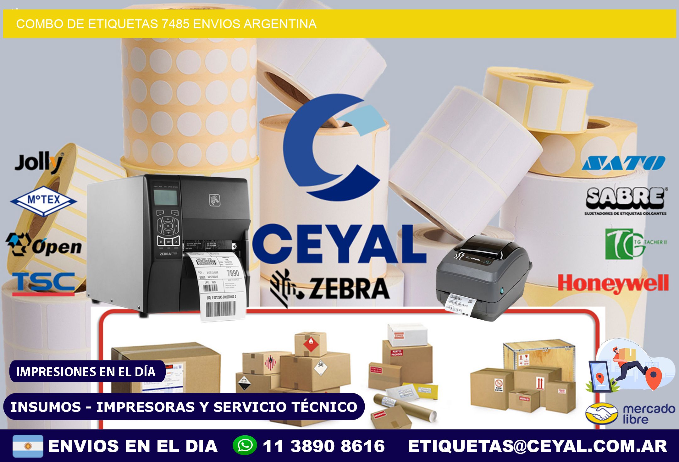 Combo de etiquetas 7485 ENVIOS ARGENTINA