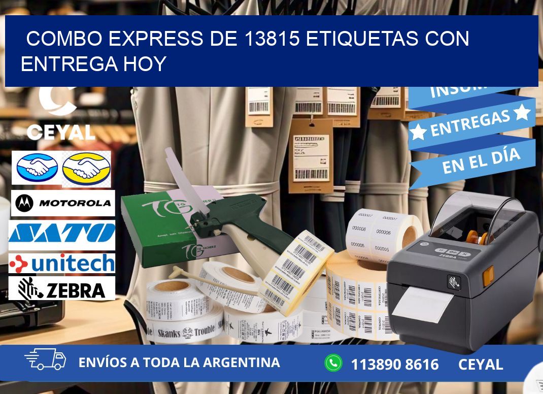 Combo express de 13815 etiquetas con entrega hoy