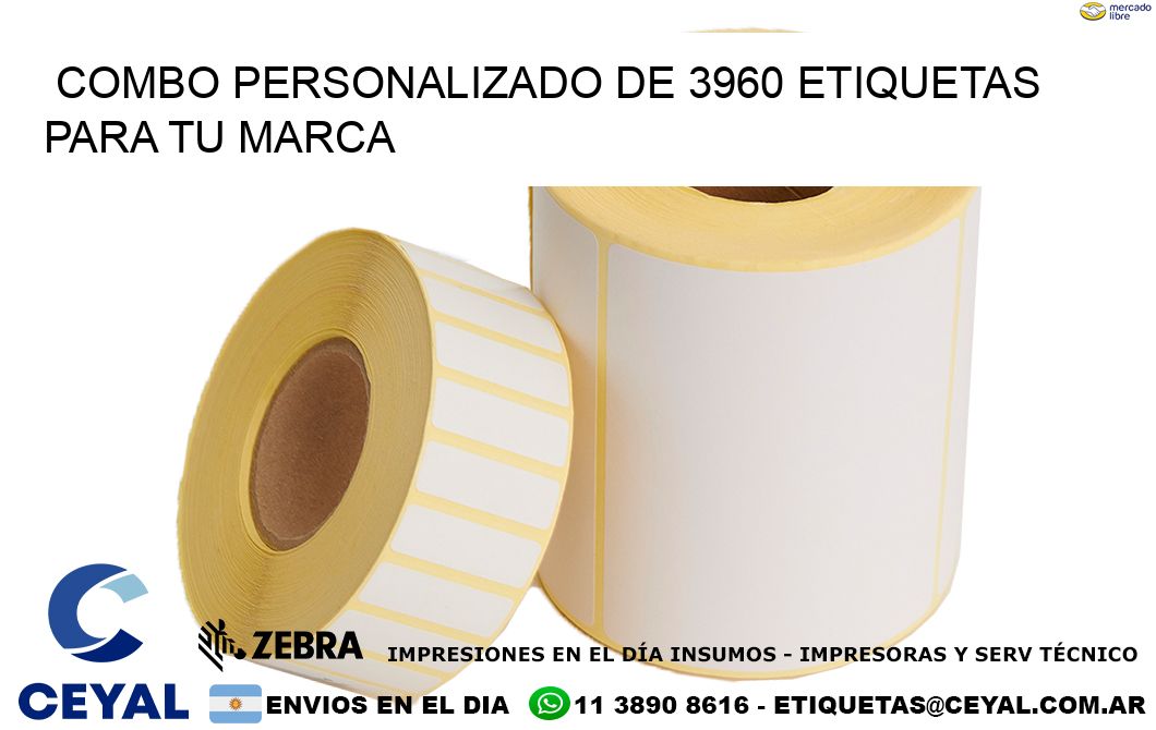 Combo personalizado de 3960 etiquetas para tu marca