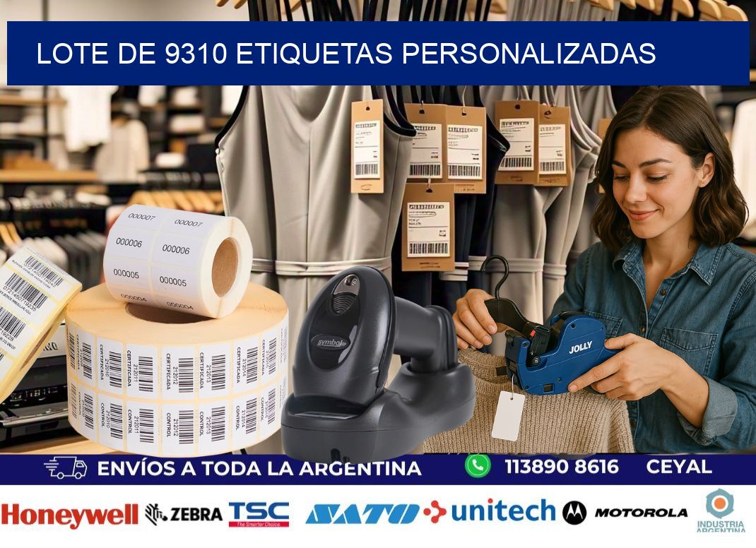 Lote de 9310 etiquetas personalizadas