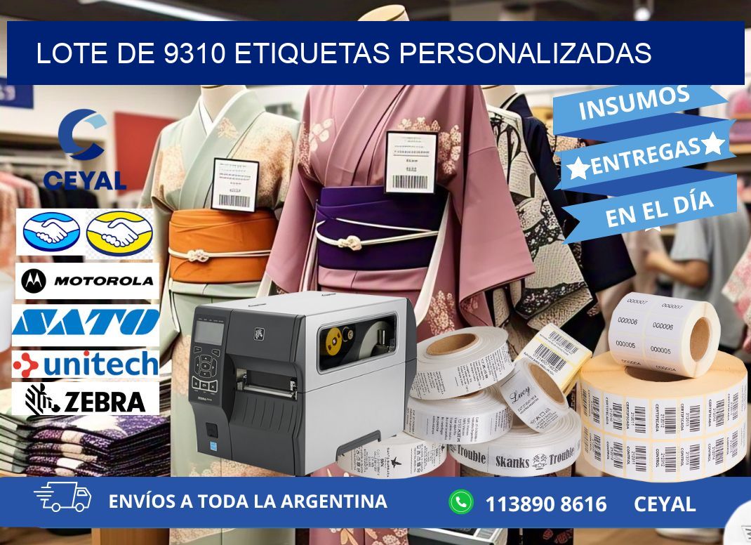 Lote de 9310 etiquetas personalizadas