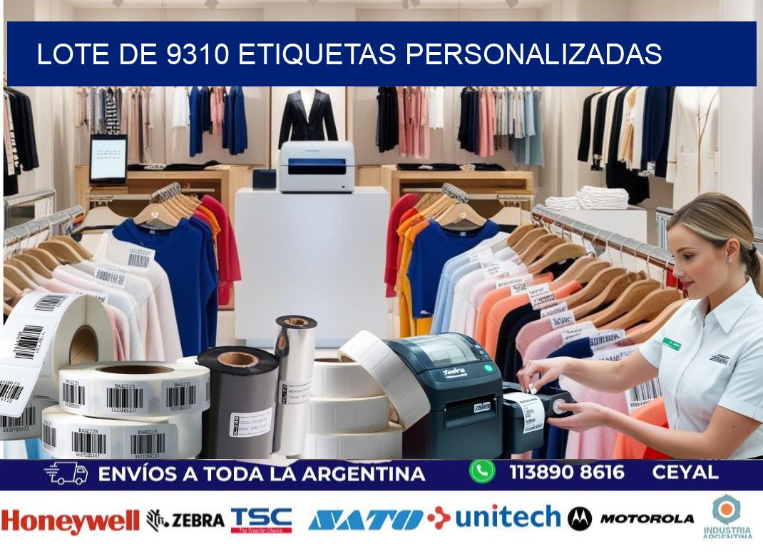 Lote de 9310 etiquetas personalizadas
