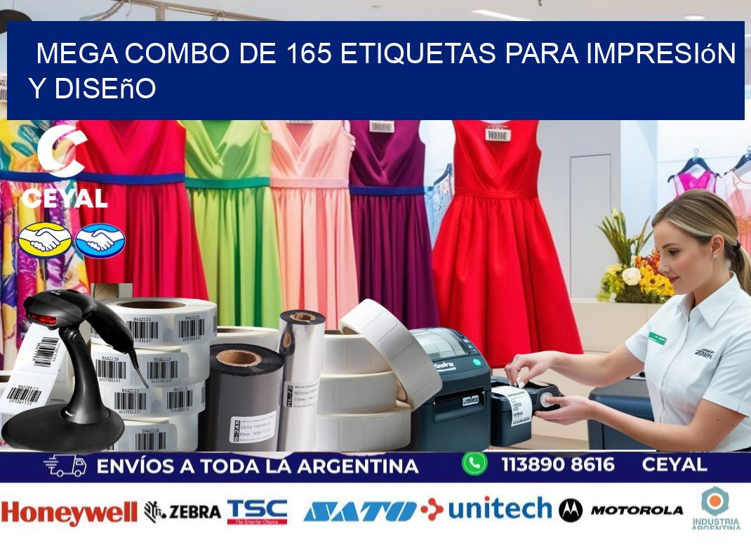 Mega combo de 165 etiquetas para impresión y diseño