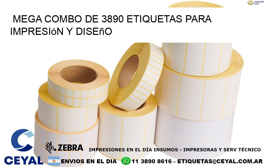 Mega combo de 3890 etiquetas para impresión y diseño