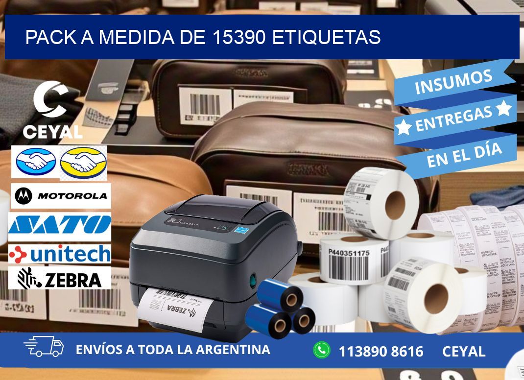 Pack a medida de 15390 etiquetas