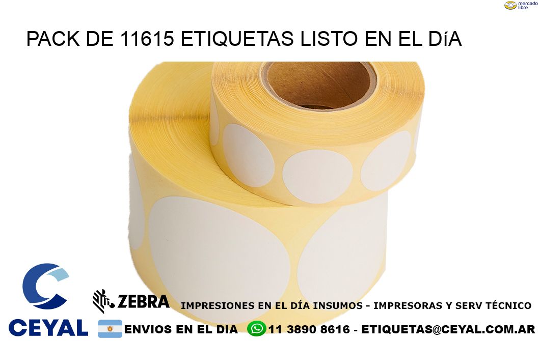 Pack de 11615 etiquetas listo en el día